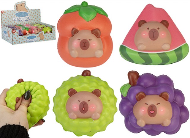 SQUISHY FRUIT CAPIBARA 6cm In espo da 12pz 4ass…x12…x96
